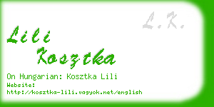 lili kosztka business card